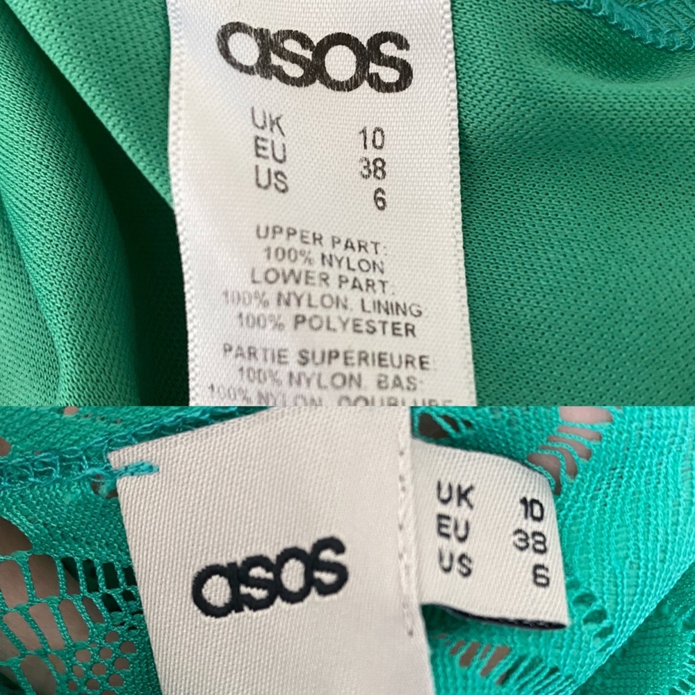 ASOS green lace and layered material dress - Picture 8 of 8